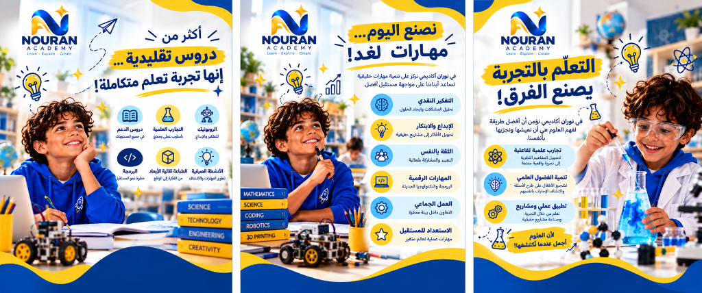 أجواء التعلم التفاعلي والمهارات في أكاديمية نوران